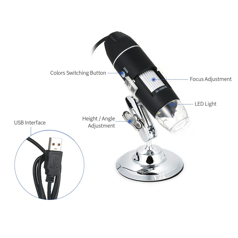 1600X Magnification USB Digital Microscope with OTG Function