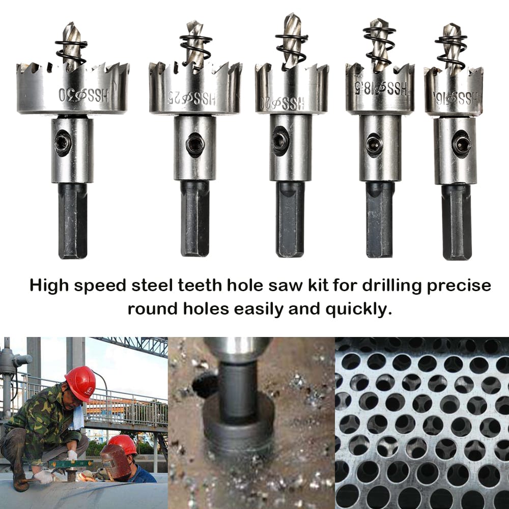 5PCS High Speed Steel Hole Saw Cutter Tool Saw Tooth HSS