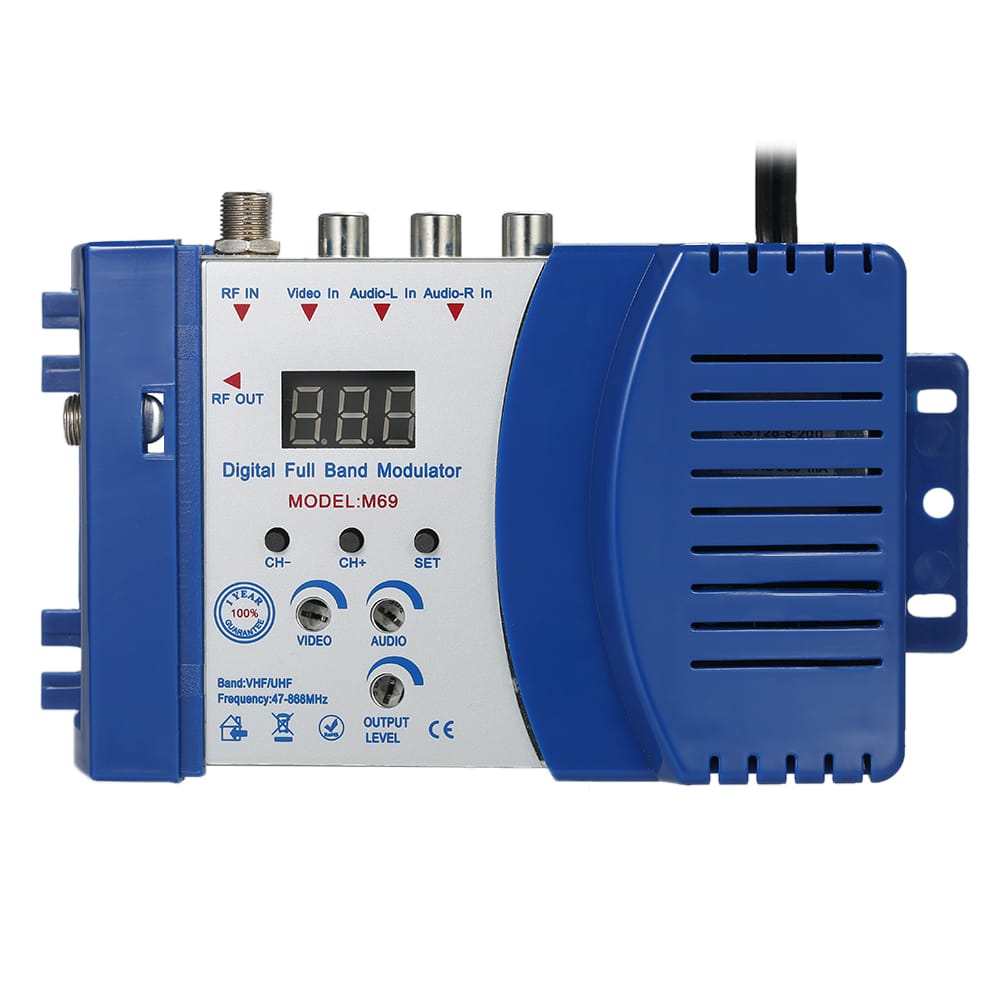 Compact RF Modulator Audio Video TV Converter RHF UHF Signal - EU Plug