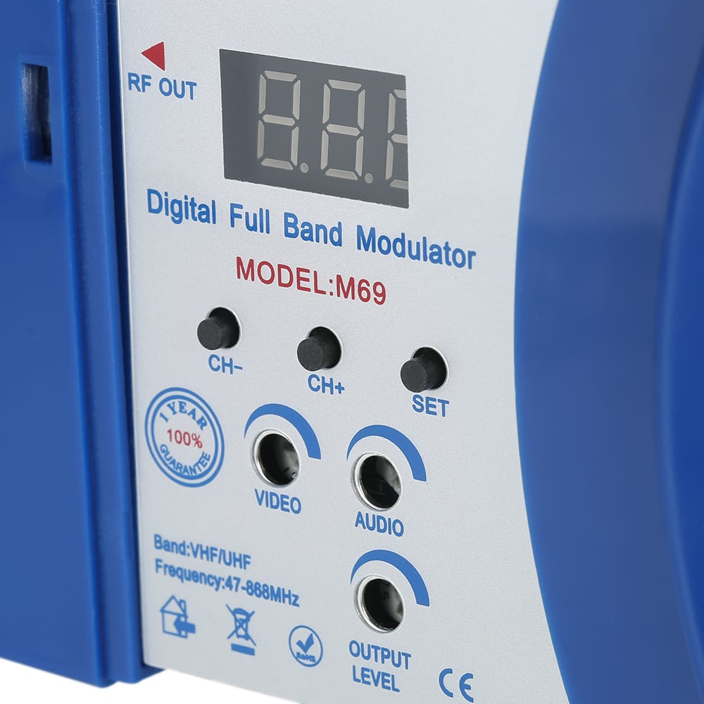 Compact RF Modulator Audio Video TV Converter RHF UHF Signal - EU Plug