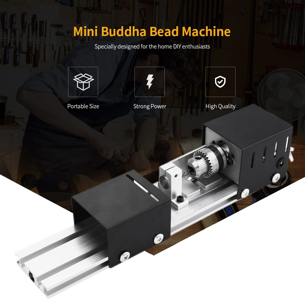 100W Mini Beads Machine Miniature Lathe DIY Woodworking - US Plug