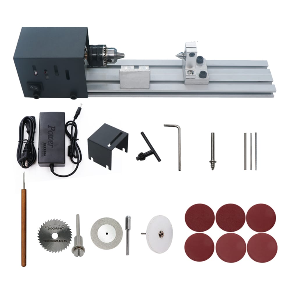 Mini Lathe Beads Polisher Machine Woodworking Craft DIY - Standard Grinding Set