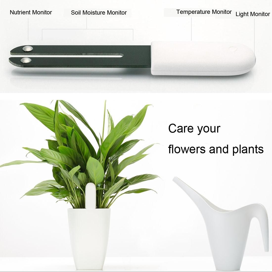 International Version Original Xiaomi Mi Bluetooth Smart Plants Monitor Flower and Plants Tester Mi Plants Nutrient / Soil Moisture / Temperature / Light Sensor Detector (White)