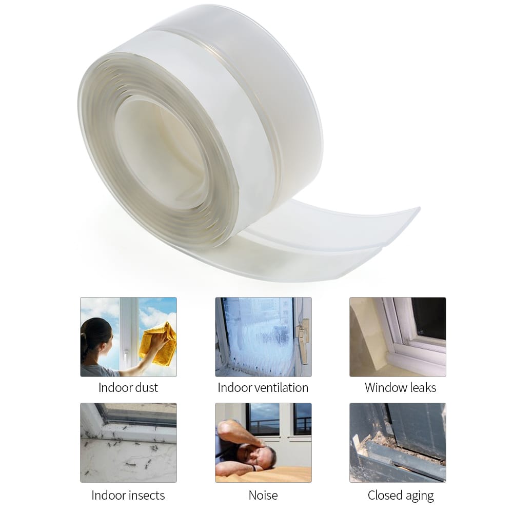 3.3ft 1m Seal Strip Silicone Rubber Sealing Sticker - 25mm