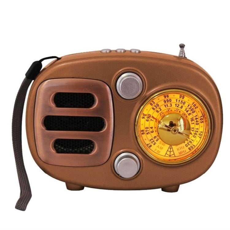 2 PCS RRS K-653BTA Retro Style Multi-band Pointer FM/AM/SW Radio Bluetooth Wireless Speaker, Support USB TF Card AUX-in (Black)