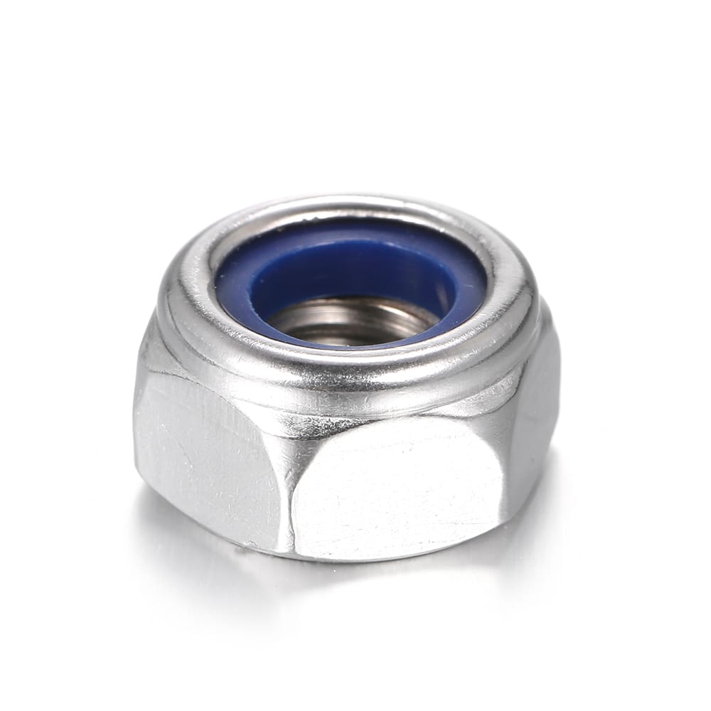 DIN985 304 Stainless Steel Nylon Flange Nut Hexagonal - M10