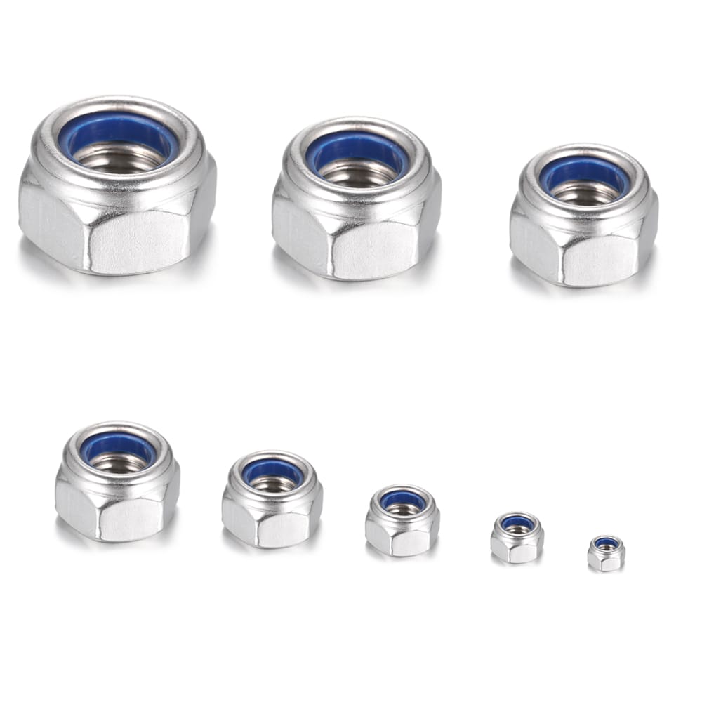 DIN985 304 Stainless Steel Nylon Flange Nut Hexagonal - M10