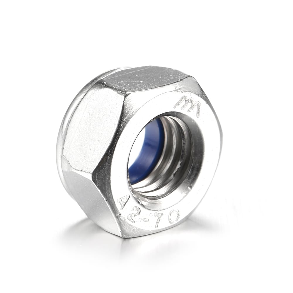 DIN985 304 Stainless Steel Nylon Flange Nut Hexagonal - M10