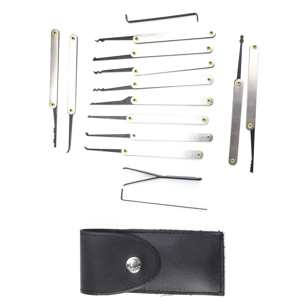 15Pcs Locksmith Padlock Stainless Steel Lock Picks Set - 15Pcs