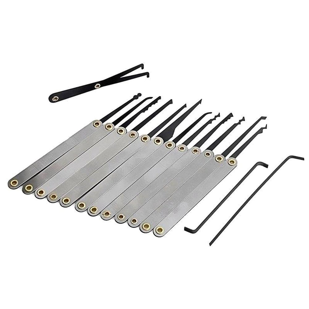 15Pcs Locksmith Padlock Stainless Steel Lock Picks Set - 15Pcs
