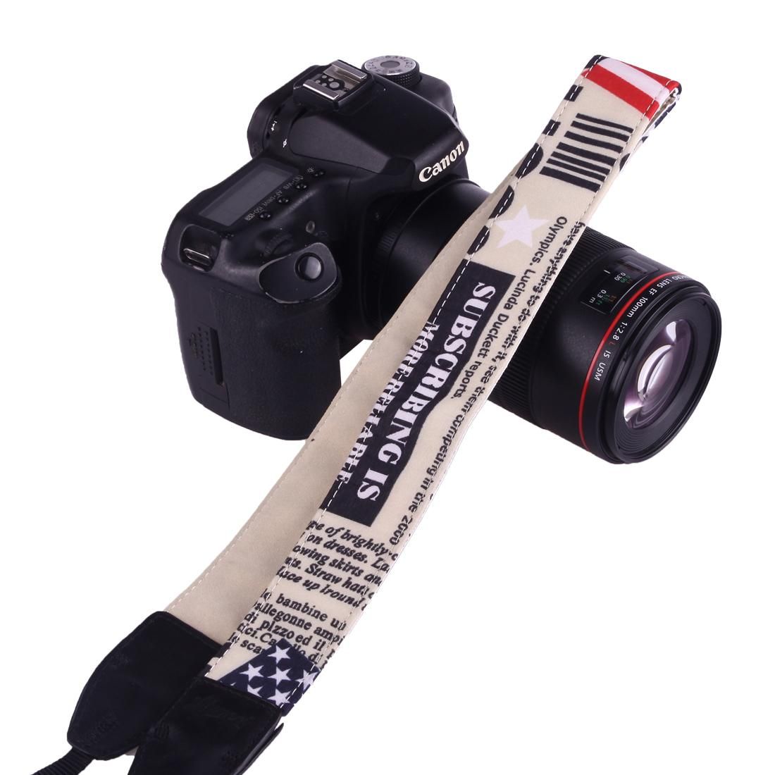 LYNCA LI-03 European and American Style Series Flags Pattern Universal Genuine Leather Shoulder Neck Strap Camera Strap for Nikon / Canon / Sony / Panasonic / SLR DSLR ILDC (Style3)