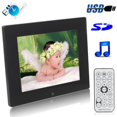 8 inch Digital Picture Frame with Remote Control Support SD / MMC / MS Card and USB (Black)
