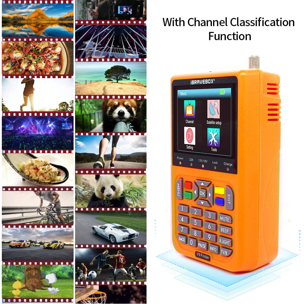 V9 Finder Digital Satellite Finder LCD Satellite Finder - UK Plug