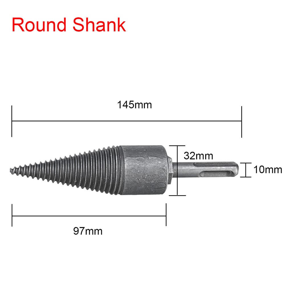 Log Wood Splitting Electric Hammer Drill Bit Splitter Cone - Round shank