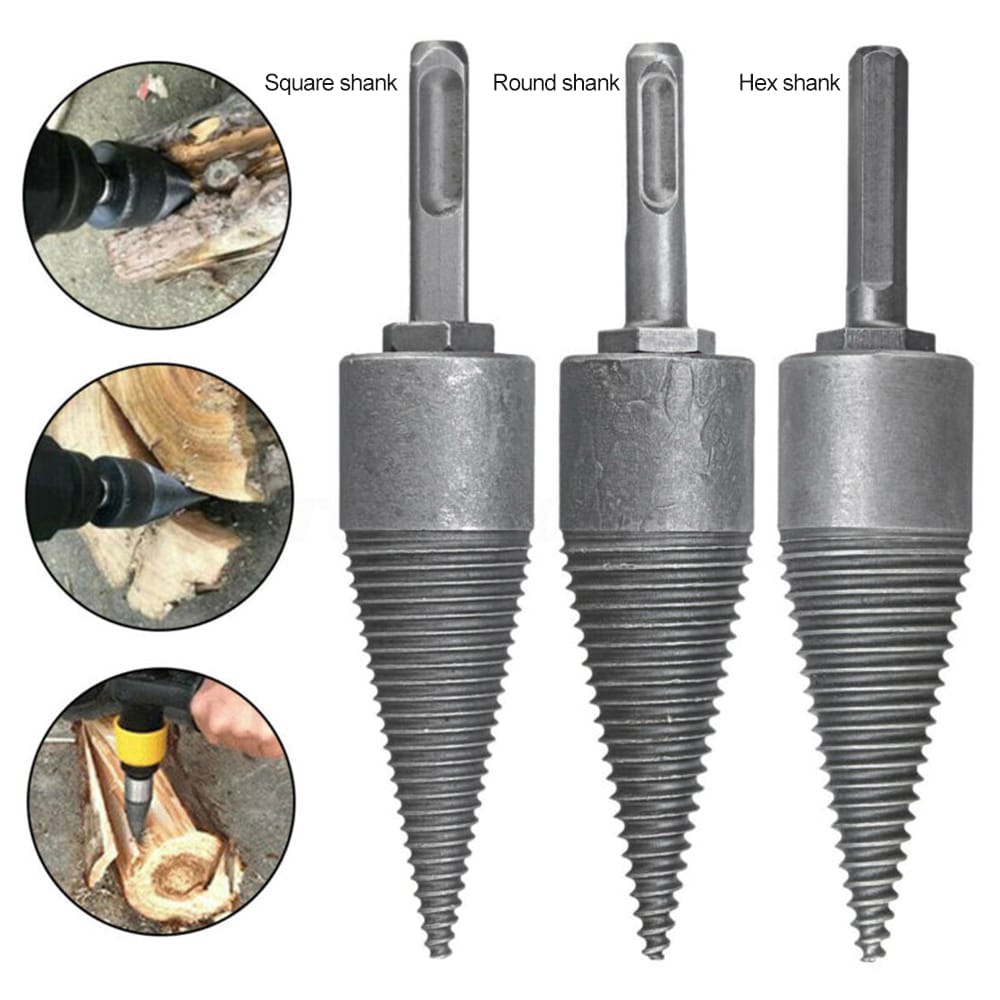Log Wood Splitting Electric Hammer Drill Bit Splitter Cone - Round shank