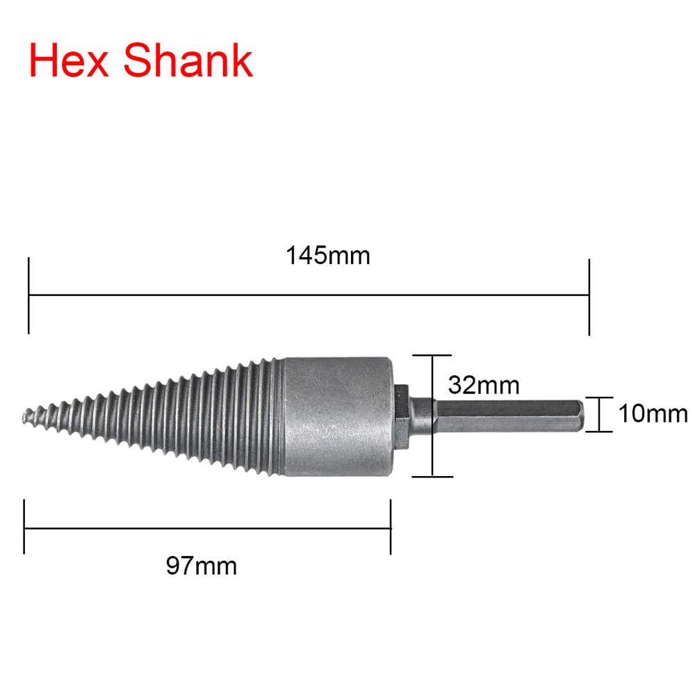 Log Wood Splitting Electric Hammer Drill Bit Splitter Cone - Hex shank