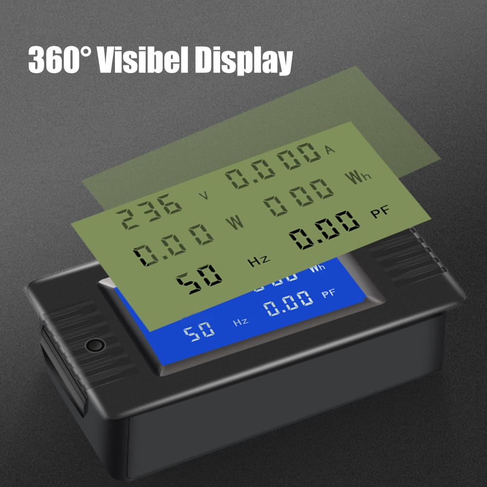 AC Digital Display Power Monitor Meter Voltmeter Ammeter - Open CT