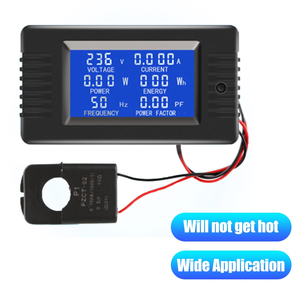 AC Digital Display Power Monitor Meter Voltmeter Ammeter - Open CT