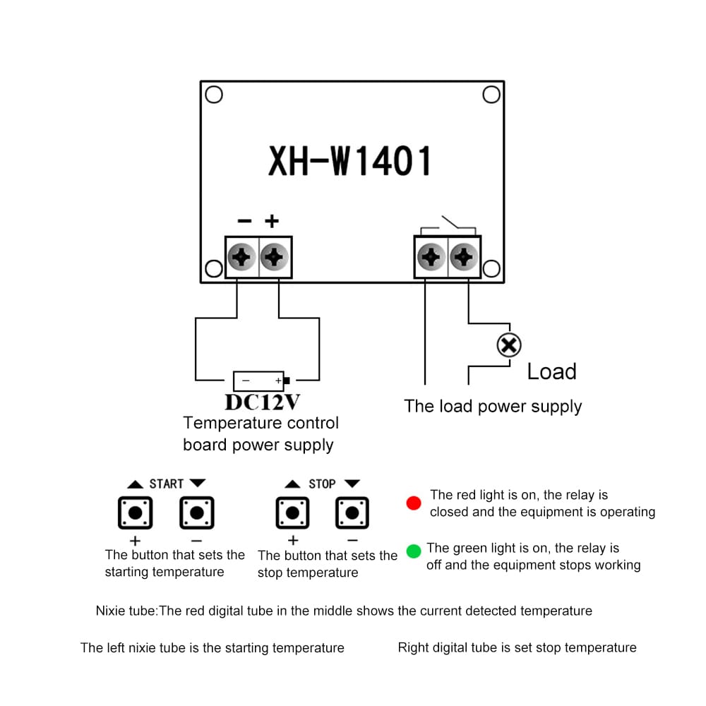 Intelligent Digital Thermostat Temperature Controller - 12V