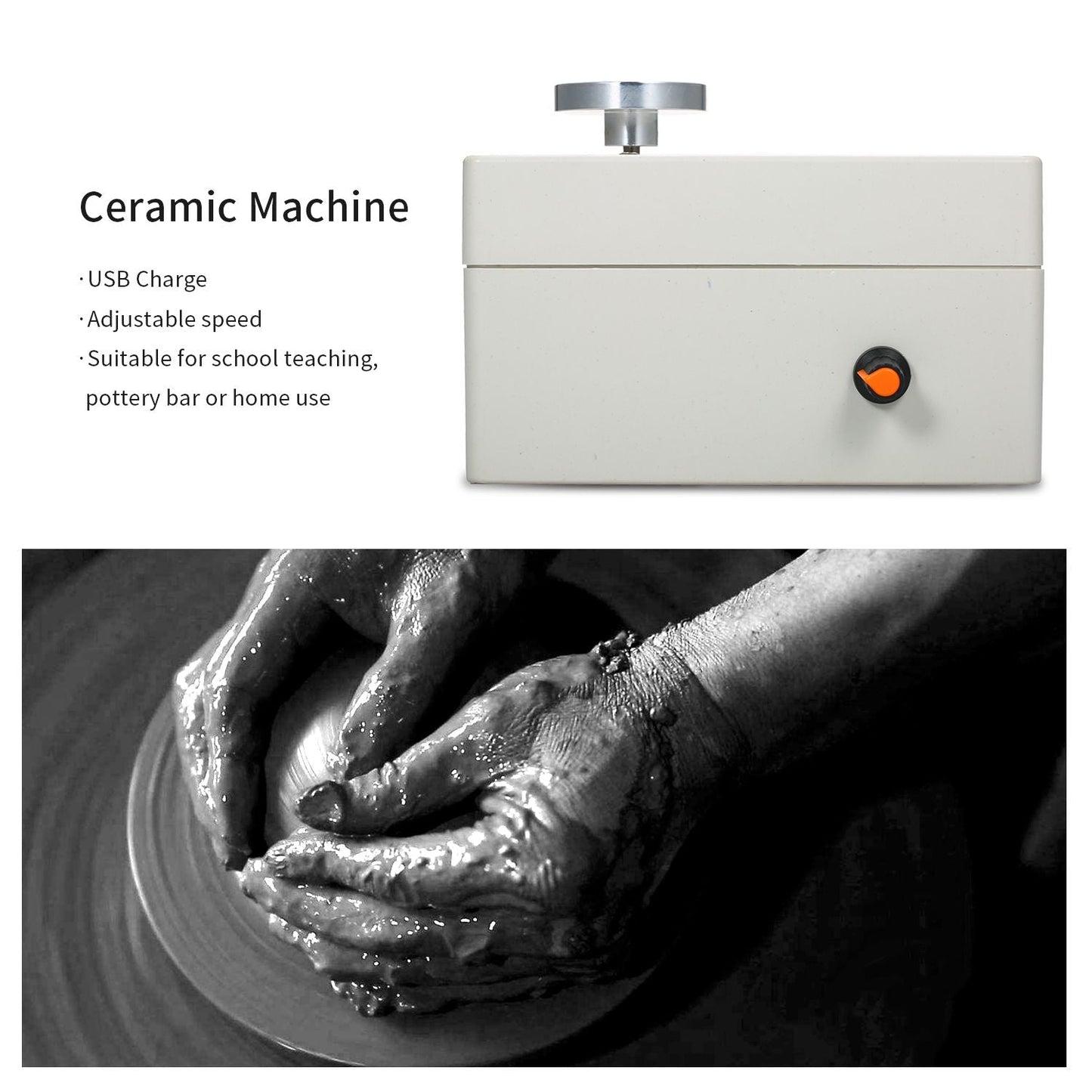 Mini USB Pottery Wheel Machine 4.5cm Turntable Handmade Clay