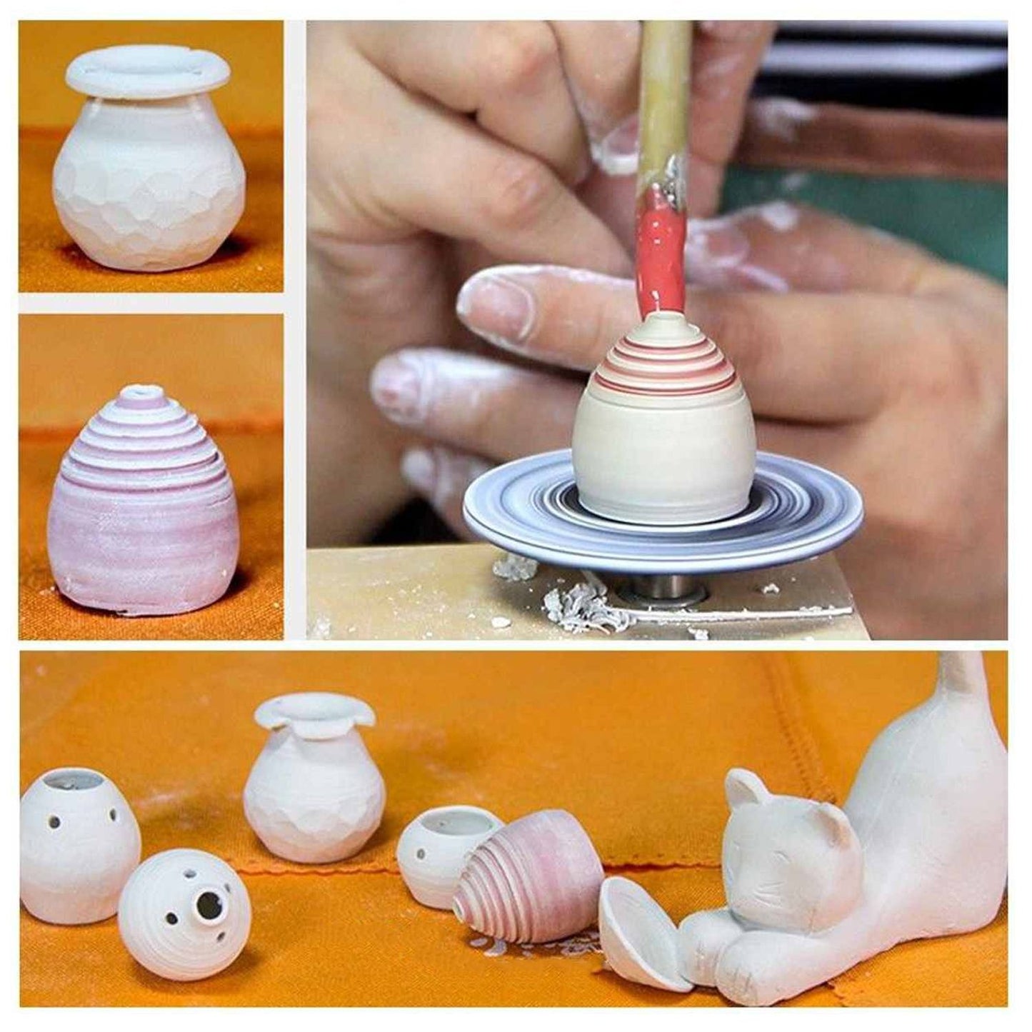 Mini USB Pottery Wheel Machine 4.5cm Turntable Handmade Clay