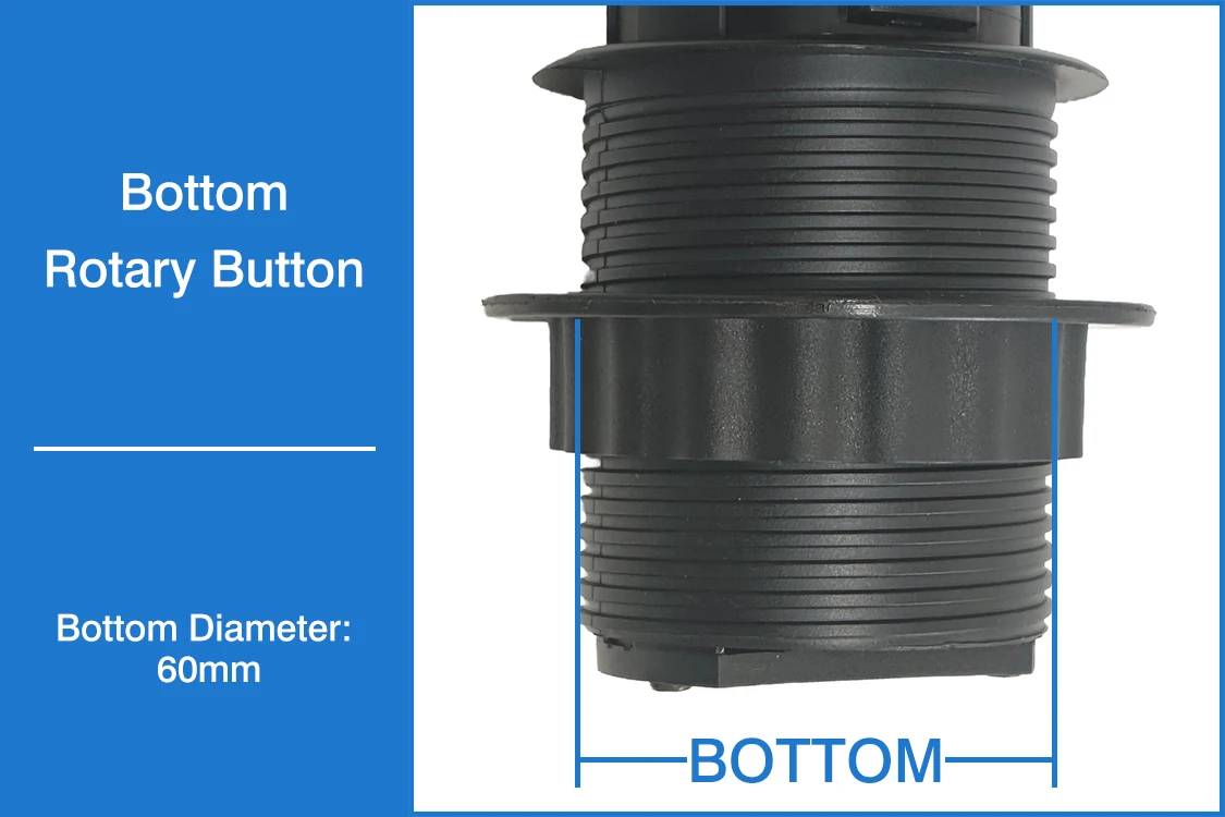 Cylindrical desktop pull up Socket 3 EU plug with USB A&C charging with 1.8m power cable