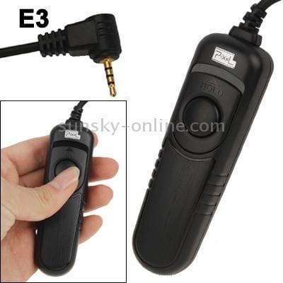 Pixel RC-201/E3 Remote Switch Shutter Release Cord for Canon:PowerShot G12,G11,G10,G1X, EOS 1100D,1000D,600D,550D,500D,450D,400D,350D,300D,60D Series / Pentax K200,K100,K20,K10,K-7,K-5 (Black)