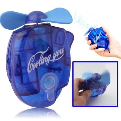 Mini Water Spray Fan with Powerful Safe Fan Blades, Size: About 109 x 73 x 27mm (Blue)