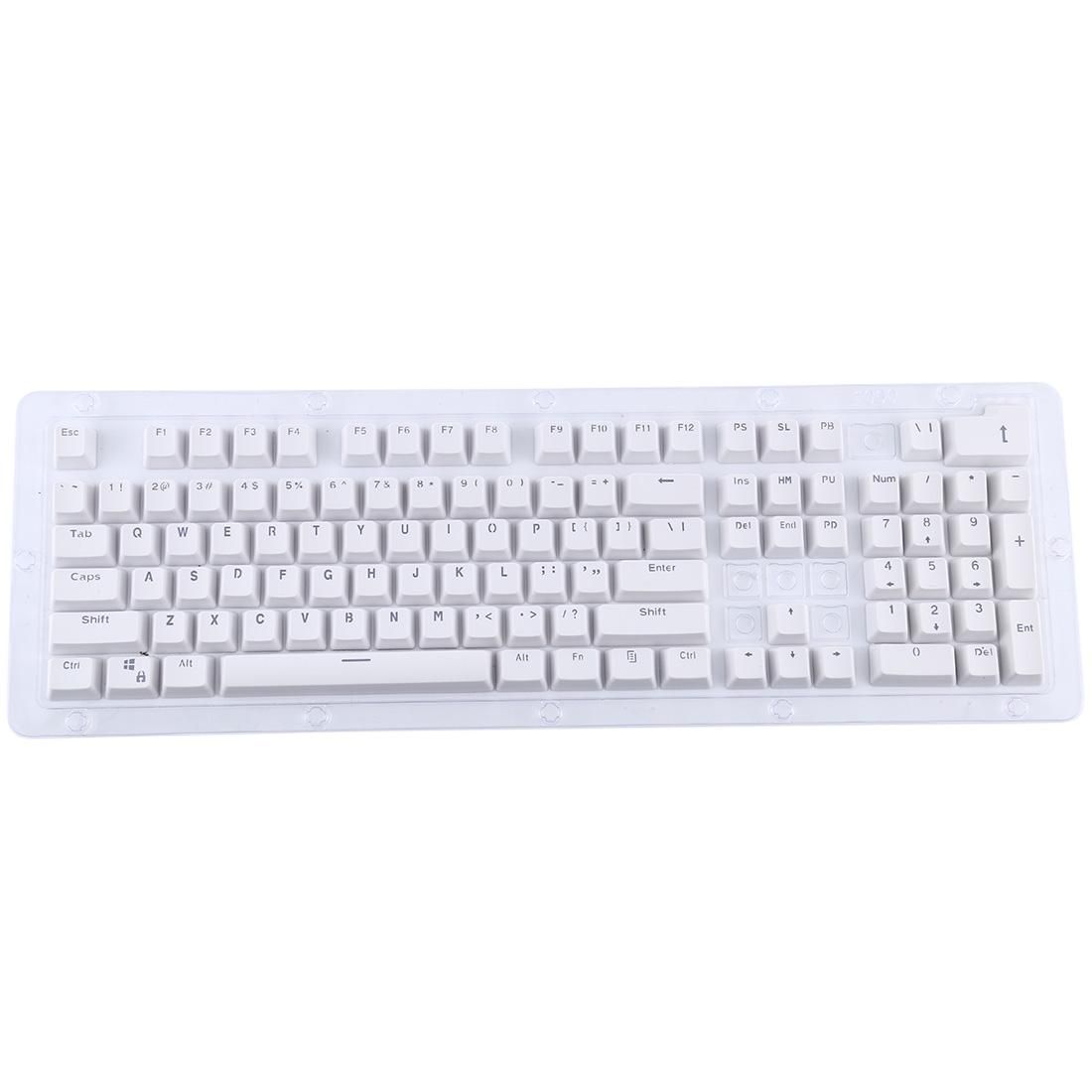 104 Keys Double Shot PBT Backlit Keycaps for Mechanical Keyboard (White)