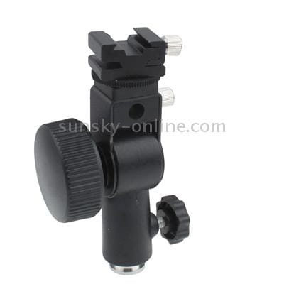 Flash Light Stand Bracket D Type with Screw Hole (Black)