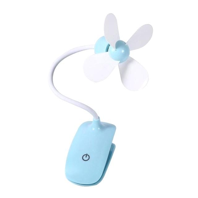 Mini Portable USB Rechargeable Touch Switch Electric Fan (Blue)