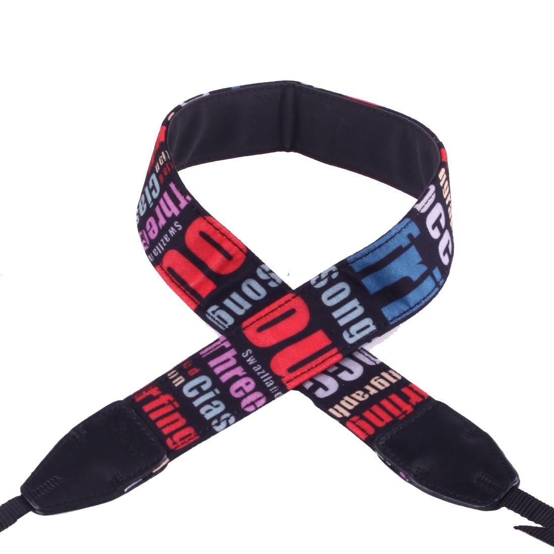 LYNCA LH-02 British Style Series Red Blue English Words Universal Genuine Leather Shoulder Neck Strap Camera Strap for Nikon / Canon / Sony / Panasonic / SLR DSLR ILDC (Style3)