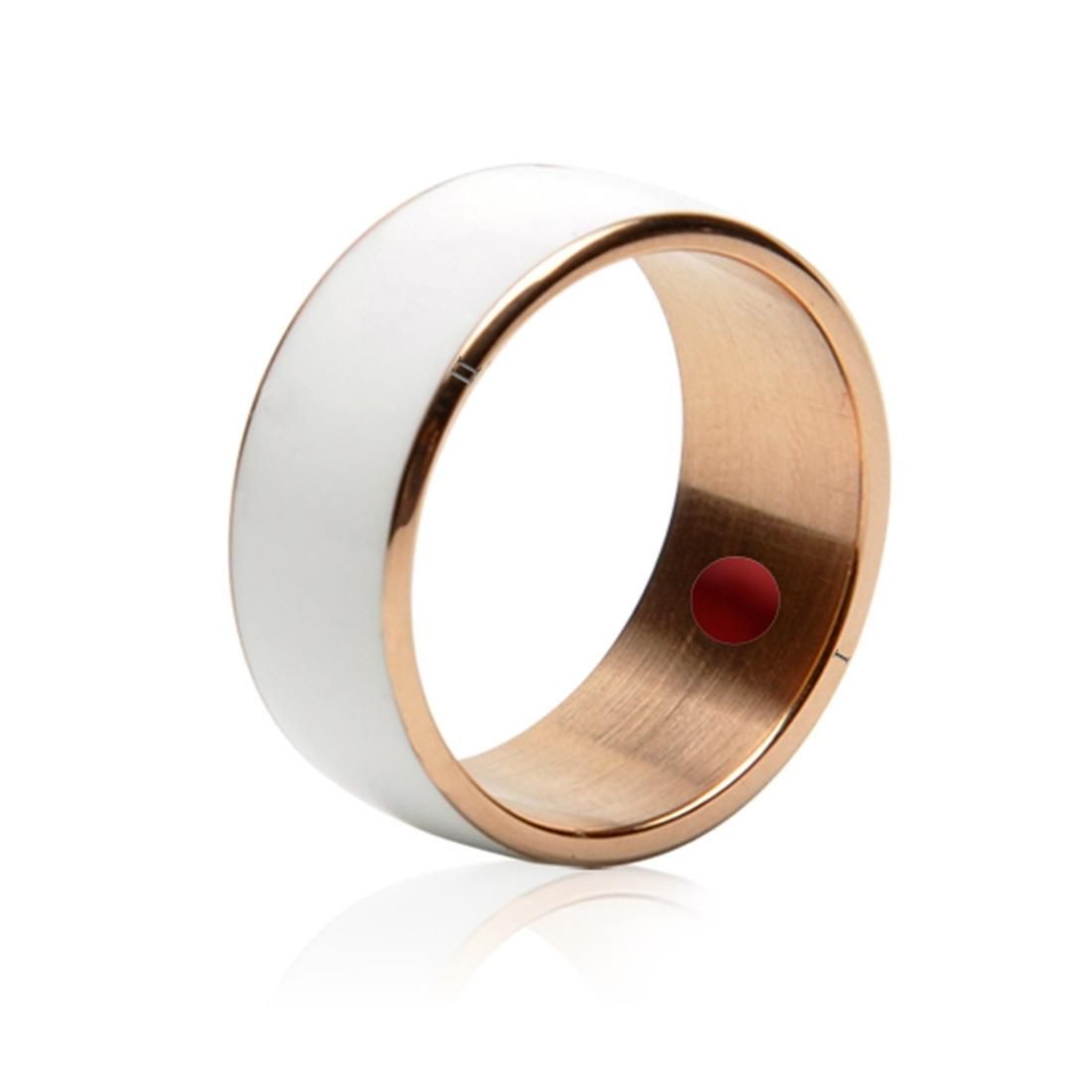 JAKCOM R3F 18K Rose Gold Smart Ring, Waterproof & Dustproof, Health Tracker, Wireless Sharing, Push Message, Inner Perimeter: 60mm (White)