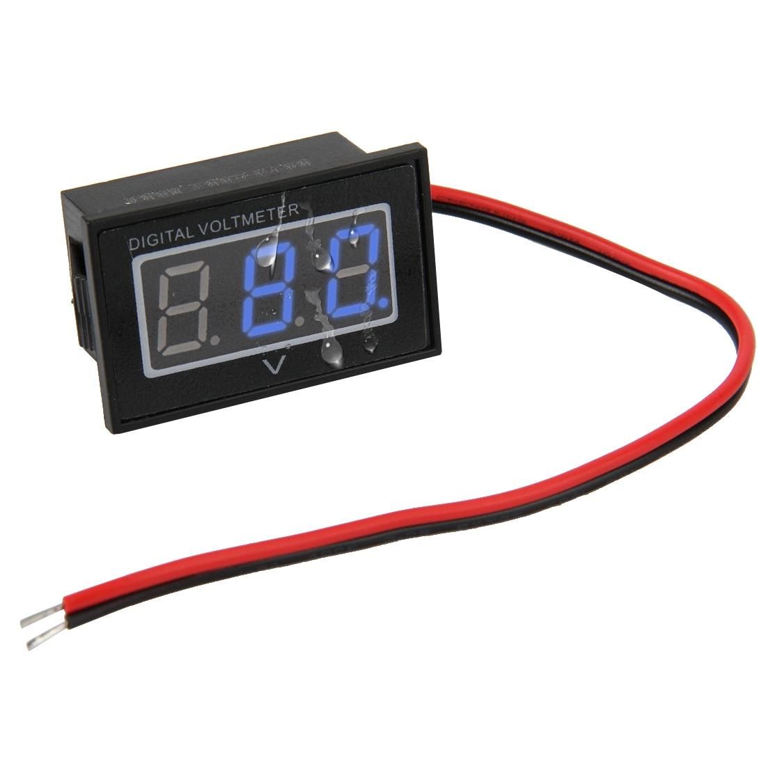 V40D 2 Wires Green Light Display Mini Waterproof IPX4 Digital Voltage Meter, Measure Voltage: DC 15-120V (Style2)