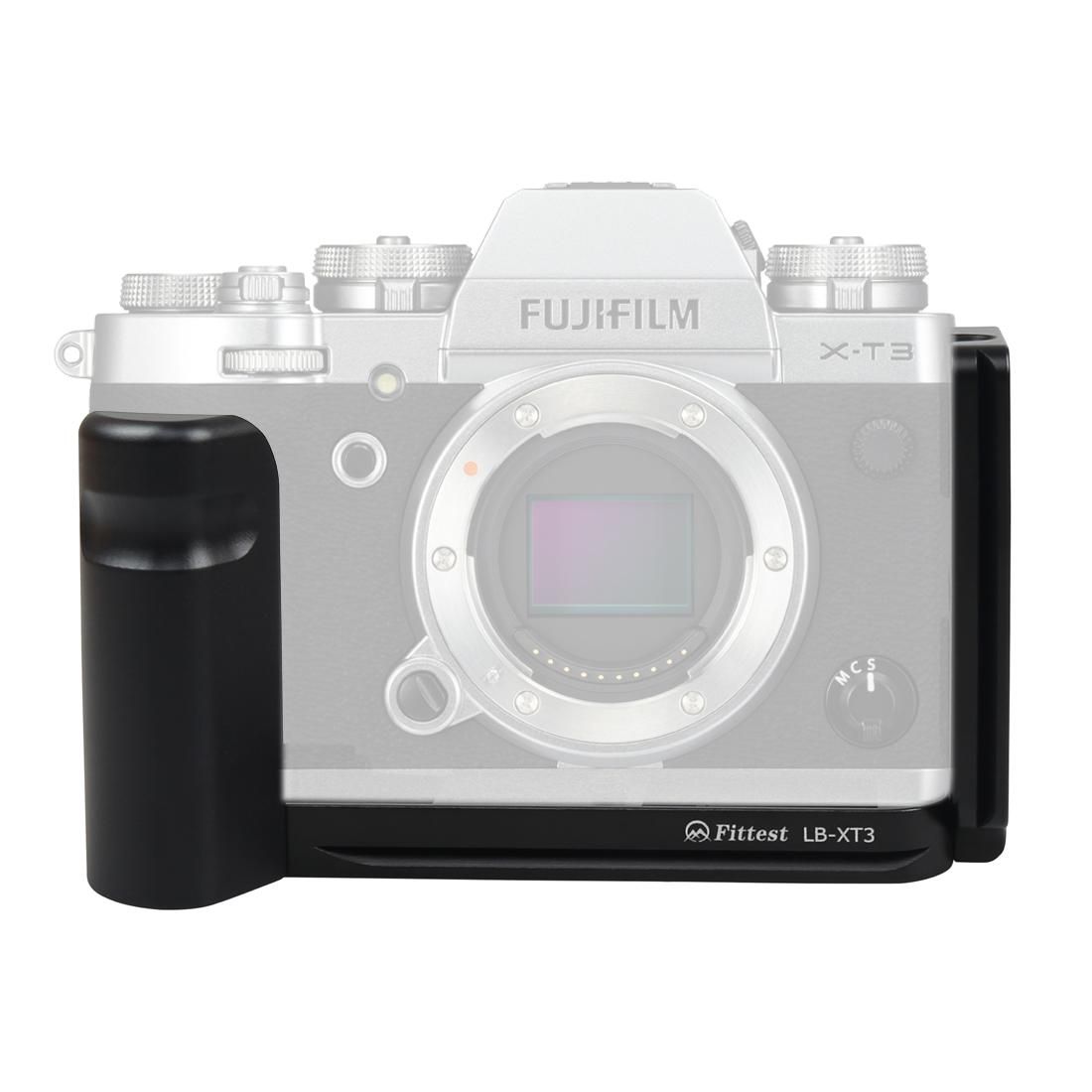 Vertical Shoot Quick Release L Plate Bracket Base Holder for Fujifilm XT3 X-T3 (Black)