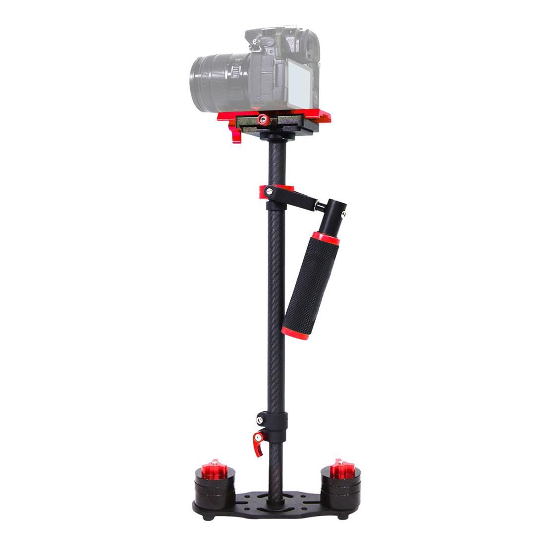 PULUZ 38.5-61cm Carbon Fiber Handheld Stabilizer for DSLR & DV Digital Video & Cameras, Capacity Range 0.5-3kg (Red)