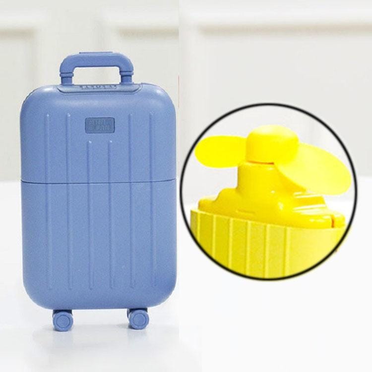 Luggage Model Mini Rechargeable Fan Handheld Soft Leaf Summer Cool Electric Fan (Blue)