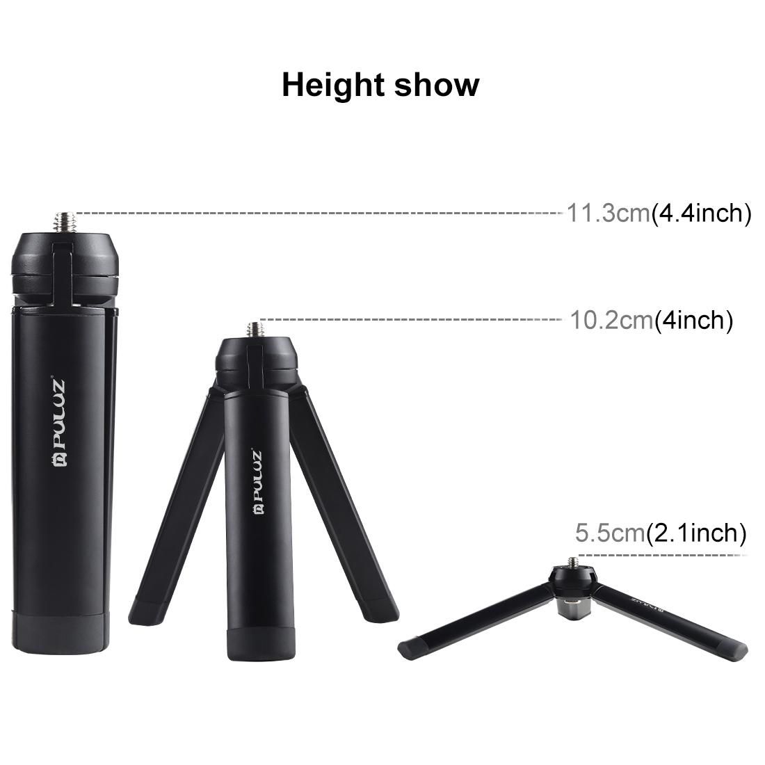 PULUZ Mini Pocket Metal Desktop Tripod Mount with 1/4 inch Screw for DSLR & Digital Cameras, Max Load: 10kg