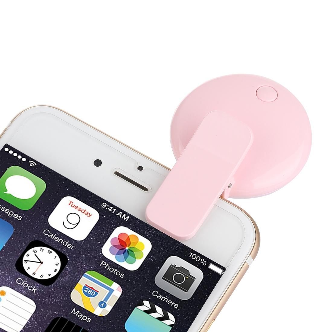 3 Level Adjustable 9 LEDs Mini Night Using Selfie Flash Light with Clip and Charging Cable, For iPhone & Samsung & HTC & Sony & LG & Huawei & Xiaomi (Pink)