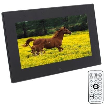 7012W White, 7 inch Digital Picture Frame with Holder & Remote Control Support SD / MMC / MS Card and USB (Black)