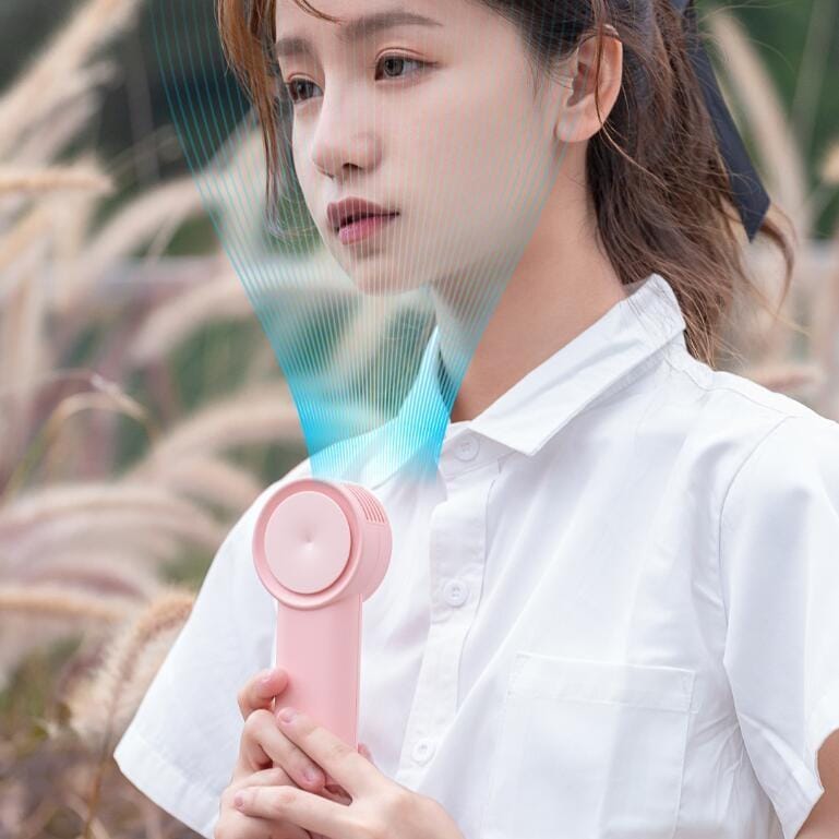 Creative Leafless Mini Fan USB Charging Handheld Portable Fan, Size:229 � 73 � 59 mm (Pink)