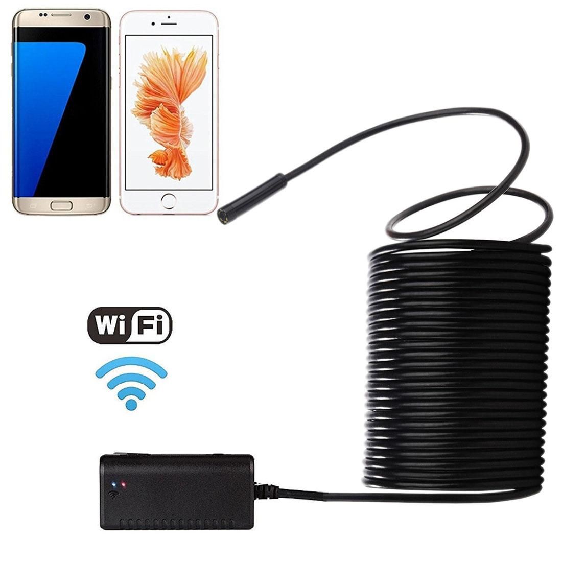 10m WiFi Endoscope Snake Tube Inspection Camera with 6 LED for Android & iOS 6 Or Above & Tablet PC, Wireless Distance: About 15m, Lens Diameter: 5.5mm (Black)