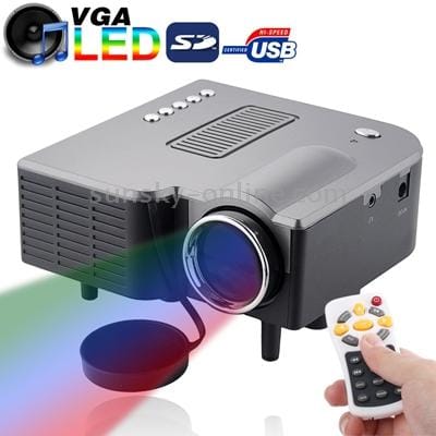50 ANSI Lumens Portable Multimedia Entertainment LED Projector with Speaker / Remote Control, Supports USB Flash Disk / SD Card / VGA / AV In (Black)