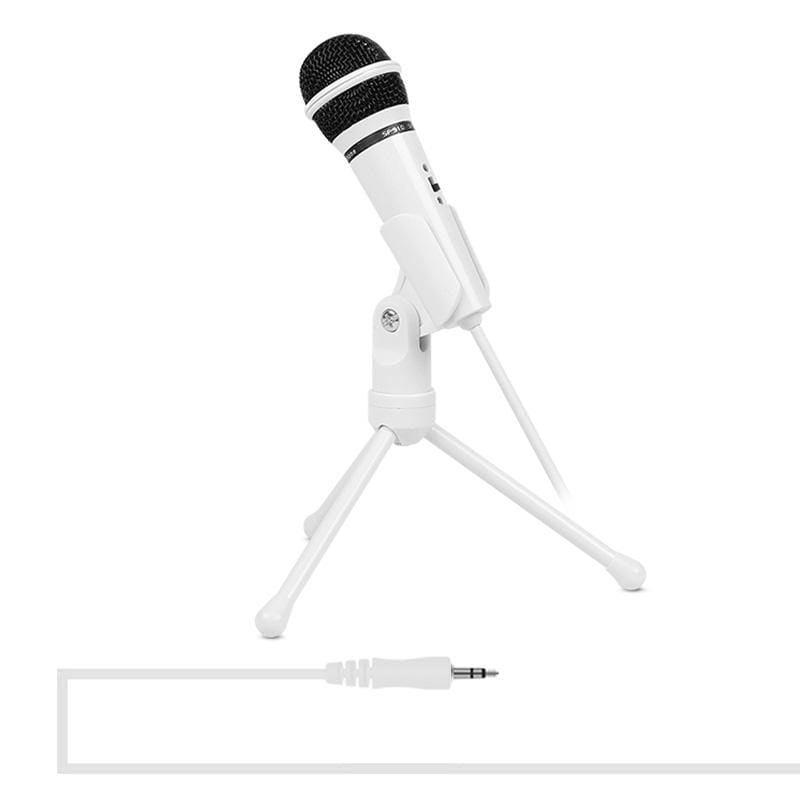 Yanmai SF-910 Professional Condenser Sound Recording Microphone with Tripod Holder, Cable Length: 2.0m, Compatible with PC and Mac for Live Broadcast Show, KTV, etc. (White)