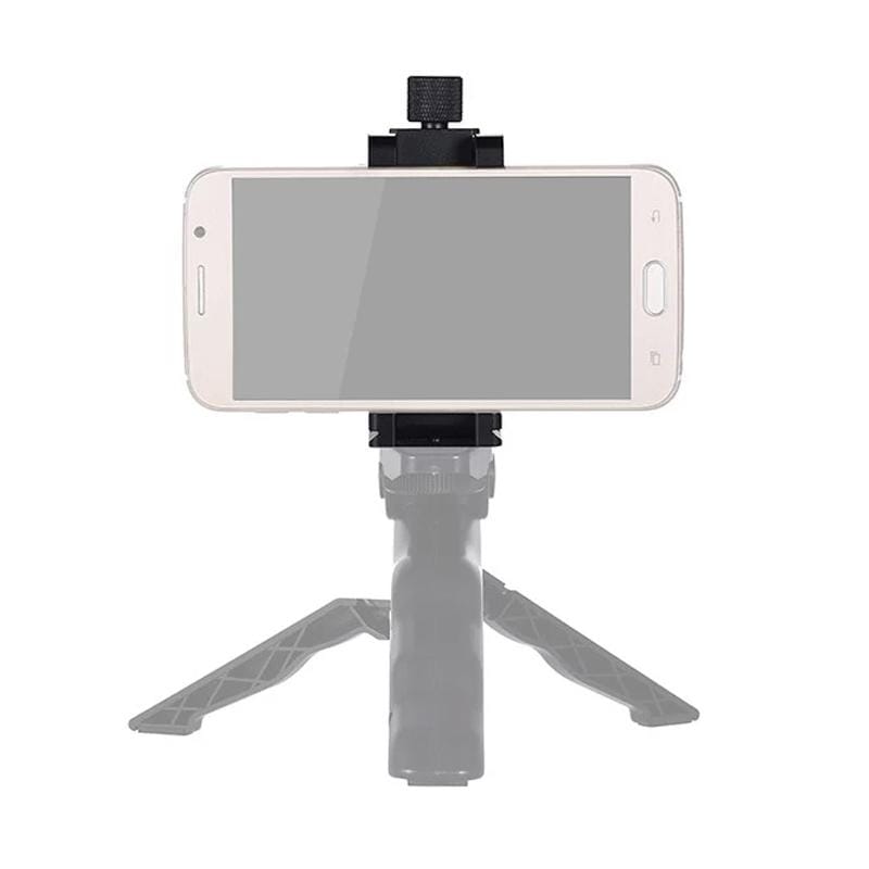 ADAI Portable Foldable Metal Clip Mobile Phone Holder Clamp Bracket (Black)