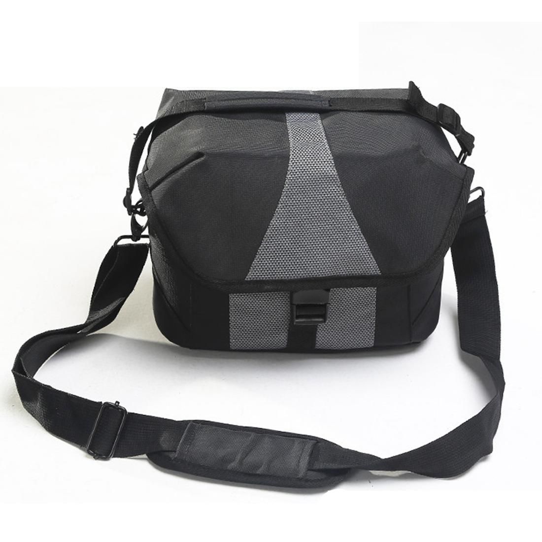Portable Waterproof Nylon Surface Material Outdoor Sports Sling Shoulder Bag Handheld DSLR Camera Bag Bag with Adjustable Detachable Shoulder Strap for GoPro, SJCAM, Nikon, Canon, Xiaomi Xiaoyi YI, Size: 24.5*14*19cm (Black)