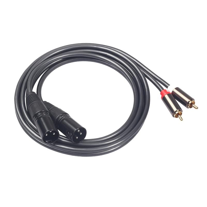 366119-15 2 RCA Male to 2 XLR 3 Pin Male Audio Cable, Length: 1.5m