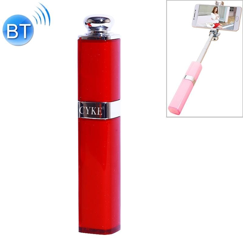 CYKE S1 Universal Hidden One-piece Lipstick Shape Wireless Bluetooth Selfie Stick (Red)