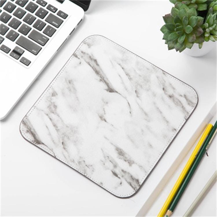 Office Desk Mat Marble Pattern Desk Organizer School Supplies Mouse Desk Tools (Grey White)