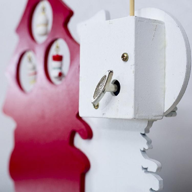 2 PCS Christmas Wooden Santa Claus Snowman Music Box (Santa)